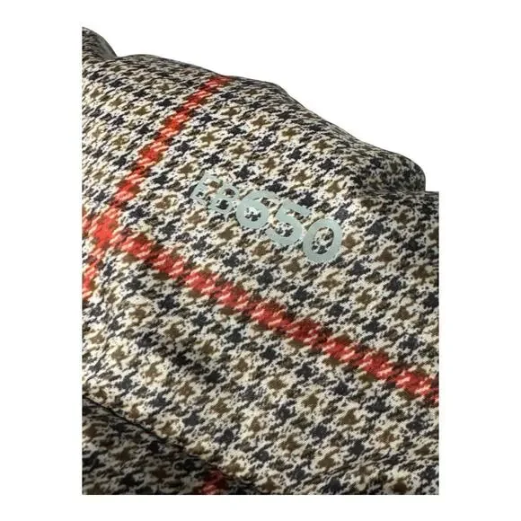 Eddie Bauer Women's 650 Puffer Vest Plaid L Goose Down Full Zip Brown Red Prep - Picture 4 of 5